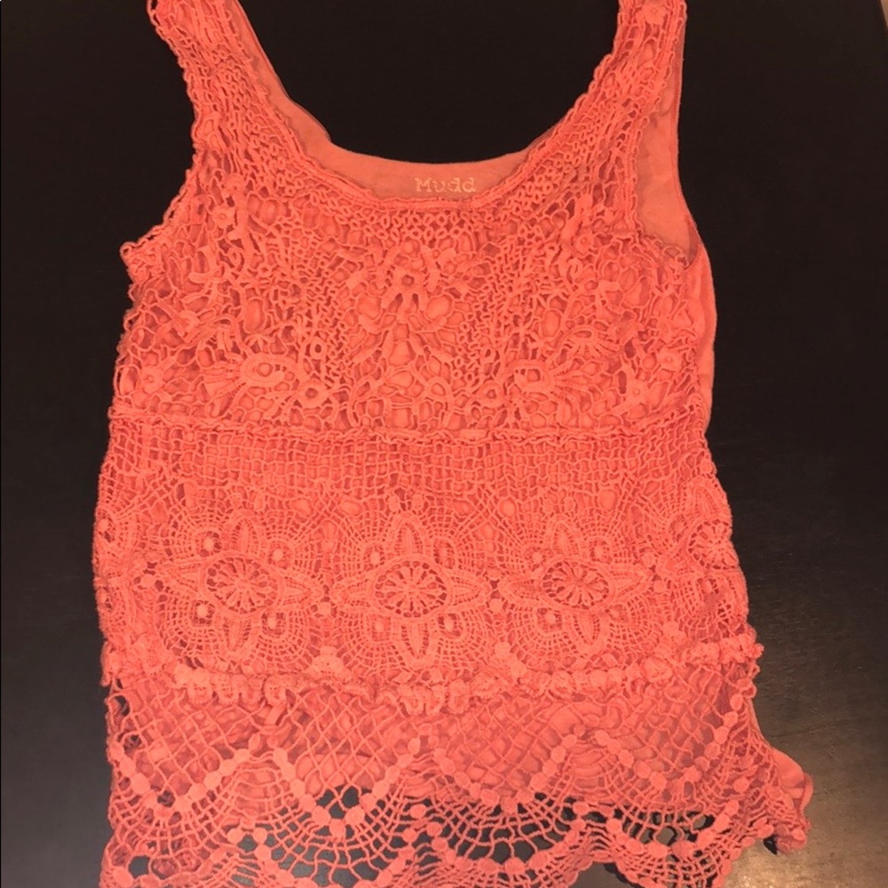 Mudd Lace Front Tank Top with Lining